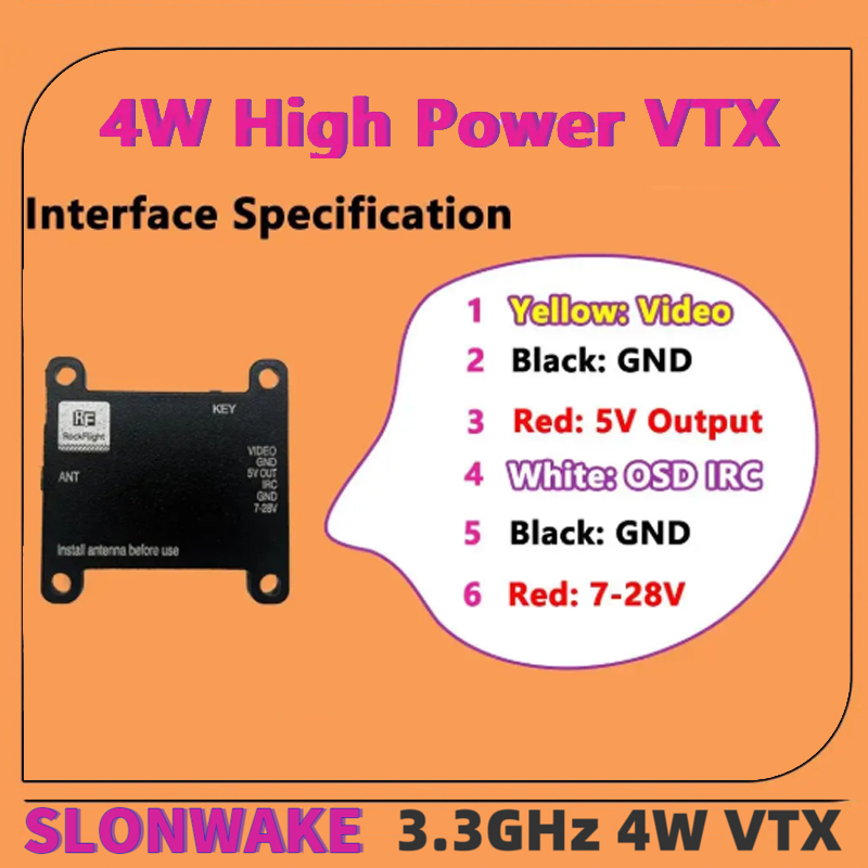 SLONWAKE FPV 3.3G 16CH 4000mW  - Fpv Drone Antenna บทวิจารณ์และราคา