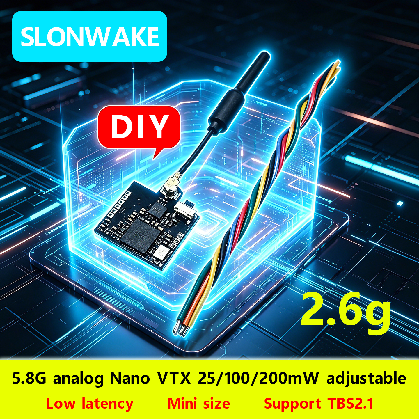 SLONWAKE Nano 5.8G 48CH 200mW  - Fpv Drone Vtx บทวิจารณ์และราคา