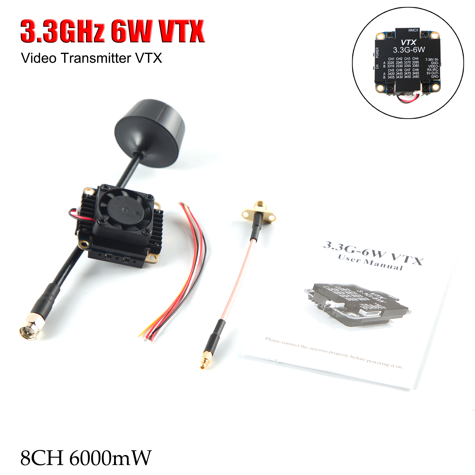 FPV Video Transmitter 3.3G 6W  - Fpv Drone Vtx บทวิจารณ์และราคา